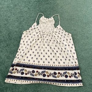 Old Navy: sleeveless white with floral pattern tank/blouse